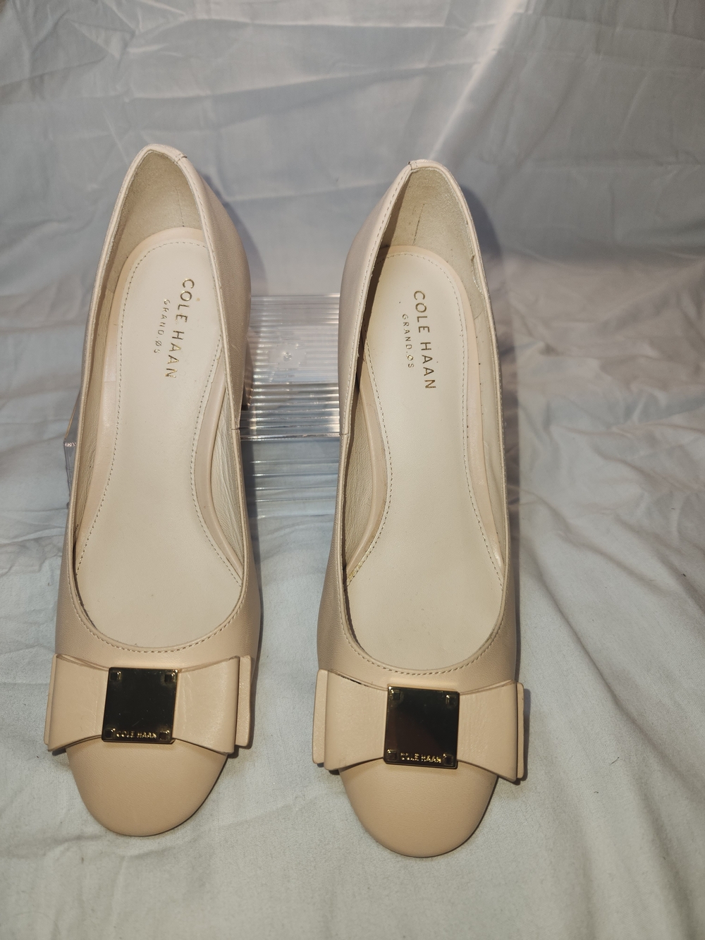 Cole Haan Nude Beige Bow Toe Ballet Flats 5.5